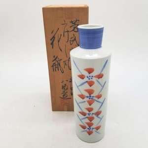 Vintage Japanese Cloisonné Style Floral Porcelain Vase