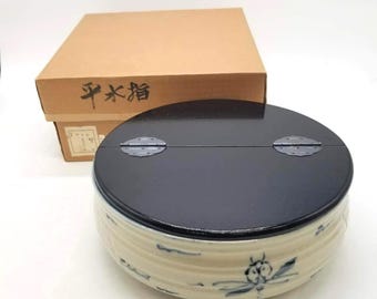 Kato Goto Annam-Style Mizusashi Water Jar with Dragonfly Motif