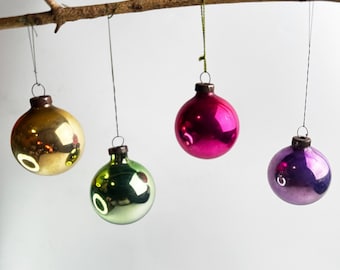フランスアンティーククリスマスオーナメント、ガラスオーナメント8個