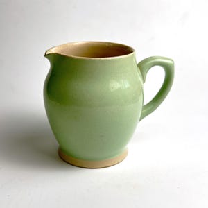 Antique Lovatts Stonweware Green Creamer Jug - Vintage Small Green Jug, Made in England Pottery Jug, Art Deco 1930s English Ceramic Creamer