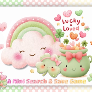 Lucky & Loved Mini Search and Save Savings Game: A5 Savings Challenge, St Patricks Day Personal Finance Budgeting Tool, Low Income Friendly