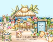 Tiki & Friends Luau Box Challenge Savings Game: A6 and A5 Binders; Low Income Friendly Personal Finance Budgeting Tool, Budget by Paycheck