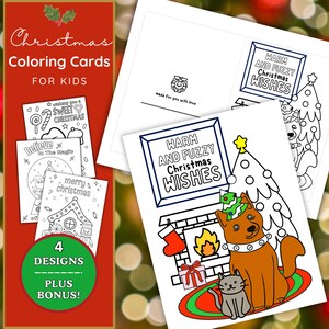 Weihnachtskarten für Kinder, zum Selbermalen, zum Ausmalen, für Großeltern, zum Ausmalen, für Weihnachtsgeschenke, für Großeltern oder zum Ausdrucken