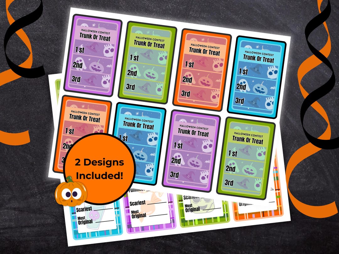 Halloween Trunk or Treat Contest Voting Cards, Trunk or Treat Contest ...
