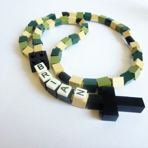 Personalized Camouflage Rosary Made With Lego Bricks First Communion, Baptism, Confirmation Gift image 5