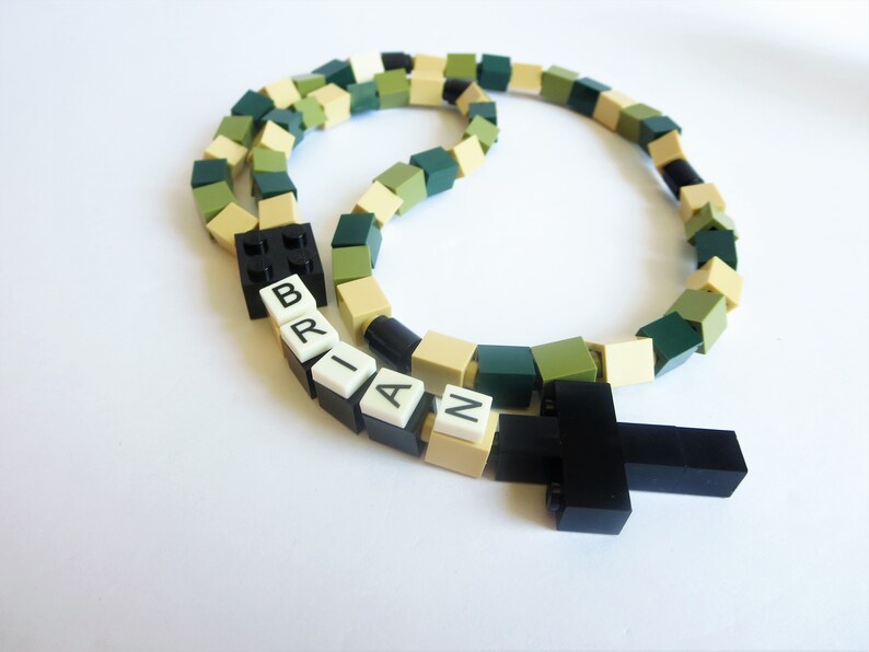 Personalized Camouflage Rosary Made With Lego Bricks First Communion, Baptism, Confirmation Gift image 5