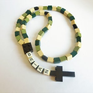 Personalized Camouflage Rosary Made With Lego Bricks First Communion, Baptism, Confirmation Gift image 6