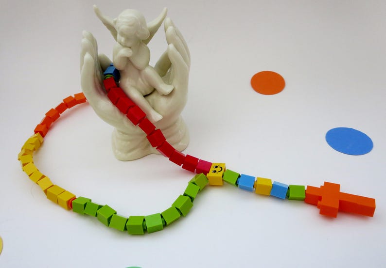 Colorful Rosary Made with Lego Bricks Rainbow Boy or Girl Catholic Rosary made of Lego Bricks All colors of the Rainbow image 7