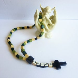 Personalized Camouflage Rosary Made With Lego Bricks First Communion, Baptism, Confirmation Gift image 2