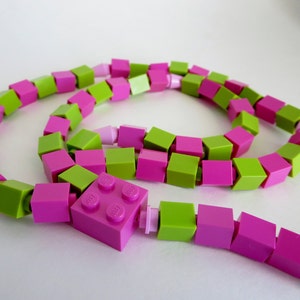 Catholic Rosary Catholic Rosary Made of Pink and Lime Green Lego Bricks Pink and Green Rosary image 3