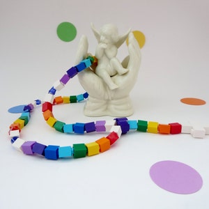 Colorful Rosary Made with Lego Bricks Rainbow Boy or Girl Catholic Rosary made of Lego Bricks All colors of the Rainbow image 1