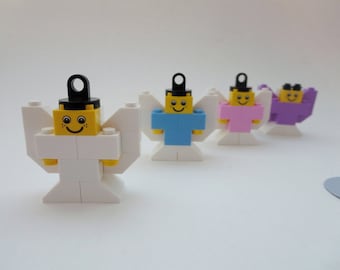Adorno de ángel para árbol de Navidad hecho con el nuevo calendario de adviento LEGO, regalo para calcetín, decoración de pueblo navideño