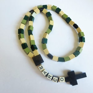 Personalized Camouflage Rosary Made With Lego Bricks First Communion, Baptism, Confirmation Gift image 3