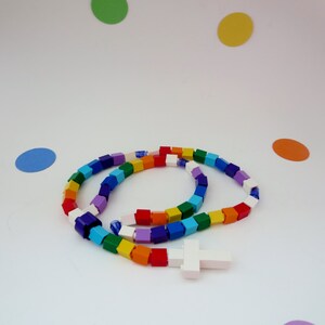 Colorful Rosary Made with Lego Bricks Rainbow Boy or Girl Catholic Rosary made of Lego Bricks All colors of the Rainbow image 3