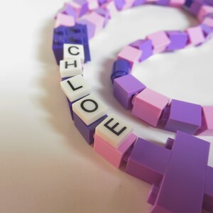 Personalized Pink & Purple Rosary Made With Lego Bricks First Communion, Baptism, Confirmation Gift image 5