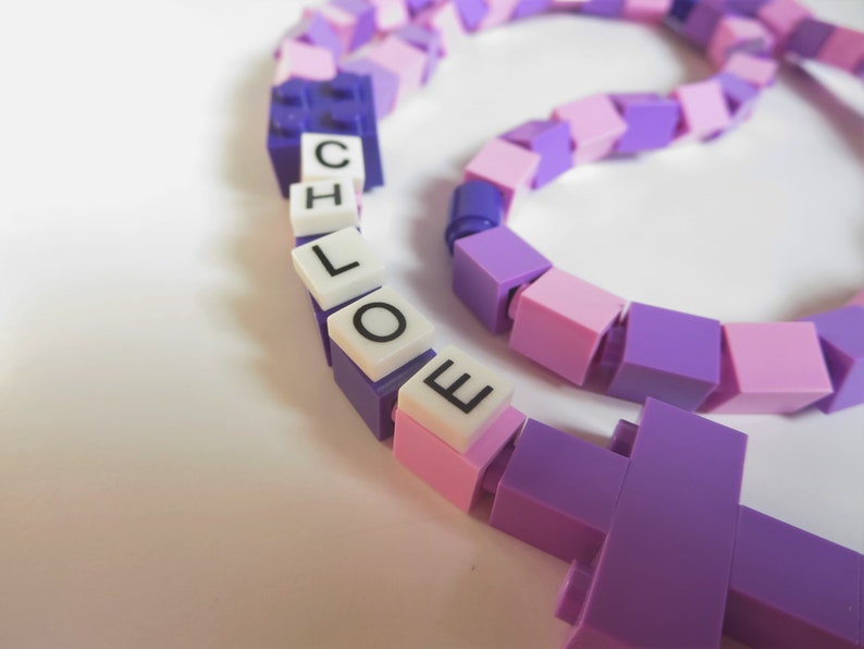Personalized Pink & Purple Rosary Made With Lego Bricks First Communion, Baptism, Confirmation Gift image 5