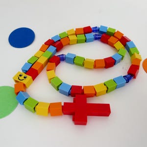 Colorful Rosary Made with Lego Bricks Rainbow Boy or Girl Catholic Rosary made of Lego Bricks All colors of the Rainbow image 8