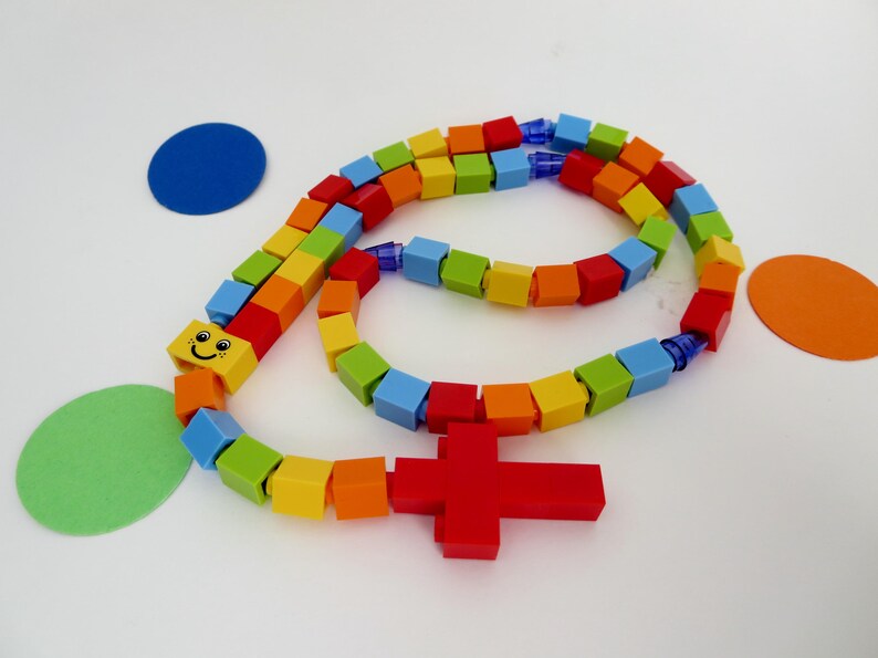 Colorful Rosary Made with Lego Bricks Rainbow Boy or Girl Catholic Rosary made of Lego Bricks All colors of the Rainbow image 8