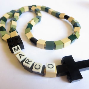 Personalized Camouflage Rosary Made With Lego Bricks First Communion, Baptism, Confirmation Gift image 4