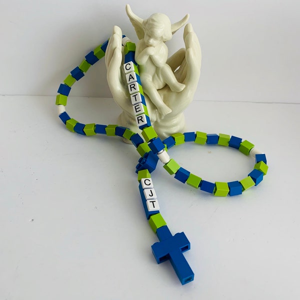 Personalized Rosary Made With Lego Bricks -  First Communion, Baptism, Confirmation, Graduation Gift