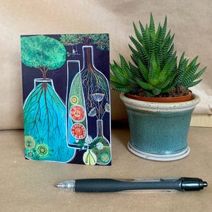 Carte d'anniversaire avec impression artistique | Carte de voeux unique par Lisa MacDonald | Idéal pour les anniversaires, les remerciements et les occasions spéciales | 4,5 x 6,4 pouces