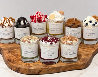 Dessert Candle Collection - Salted Caramel Pretzel/Hot Fudge Brownie/Pumpkin Crunch Cake/ Strawberry Shortcake and more!