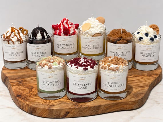 Artisan Dessert Candles – Handcrafted Soy Wax, Bakery Collection (Sold Separately)