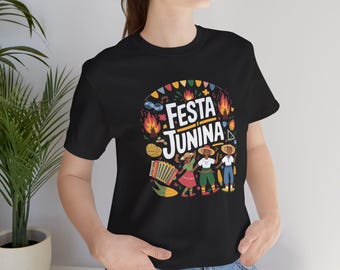 Festa Junina T-Shirt - Brazilian June Festival Tee, São João Celebration Shirt, Forró Party Outfit, Traditional Festive Apparel