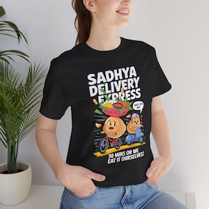 Funny Indian Food Shirt, Sadhya Delivery Express Tee, South Indian Culture T-Shirt, Desi Foodie Graphic Tee, Kerala Humor T-Shirt Gift