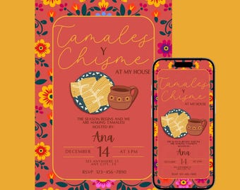 Tamale Season Party Invite Editable Fiesta Invitation Tis the Season for Tamales Digital Download