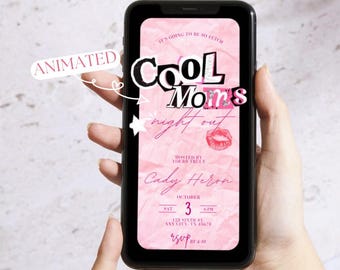Invitación para la Noche de Mamás de Chicas Pesadas: Fiesta Rosa Móvil Evite (Descarga Digital)