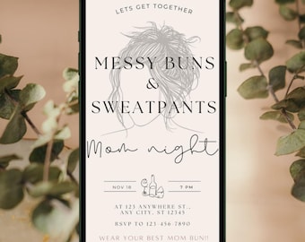 Wine Moms Night Out Invite Digitale uitnodiging direct downloaden Canva