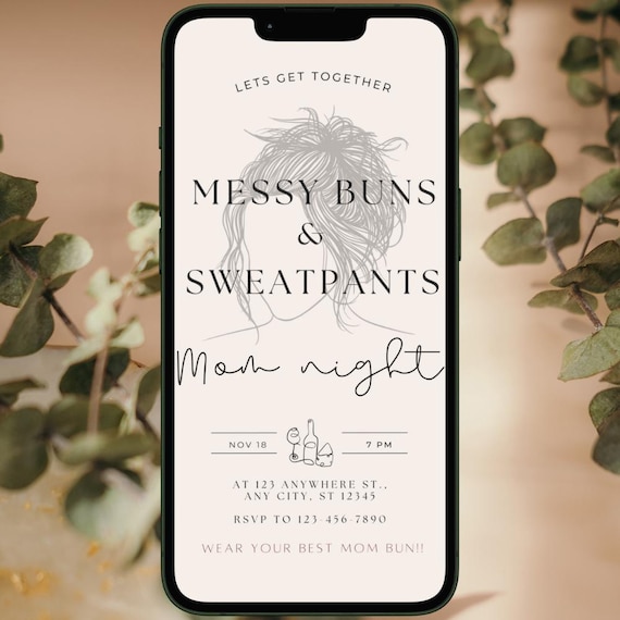 Wine Moms Night Out Invite Digital Invitation Instant Download Canva