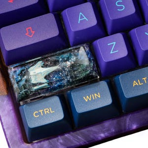 Galaxy Resin Handmade Keycap – Space/Universe Theme Art Mechanical Keyboard, custom resin keycap, personalized handmade gift
