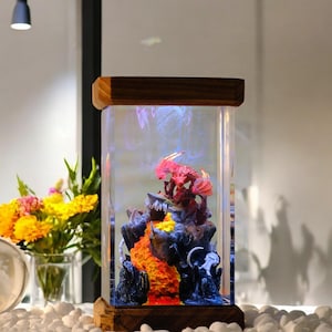 Lamp custom resin, Lamp Asian Dragon resin,  epoxy resin lamp,night light wood, custom resin lamp,nightstand lamp,handmade gift,gift for him