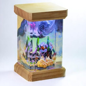 Custom Resin Lamp,Futuristic Robot Companion Lamp | Handmade Resin Night Light | Floating Bot LED Diorama | Cute Tech-Inspired Gift