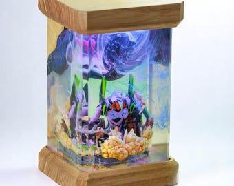 Custom Resin Lamp,Futuristic Robot Companion Lamp | Handmade Resin Night Light | Floating Bot LED Diorama | Cute Tech-Inspired Gift