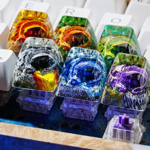 Sleeping Dragon Artisan Keycap | Handmade Resin Fantasy Keycap | Custom Keycap for Mechanical Keyboard | Dragon Themed Keyboard Cap