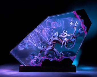 Lampada fantasy in resina personalizzata - Luce notturna diorama in resina epossidica realizzata a mano, regalo con scena di foresta luminosa, lampada unica fatta a mano, regalo di Natale per lui