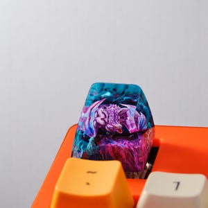 Dragon Artisan Keycap – Handmade Fantasy Resin Keycap for Mechanical Keyboards, Unique Blue Dragon Gift,Cusdom keycap resin,gift for