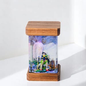 Mecha Warrior LED Resin Lamp – Handmade Battle Robot Night Light – Futuristic Anime-Inspired Decor – Gift for Him or Collector,gift for her
