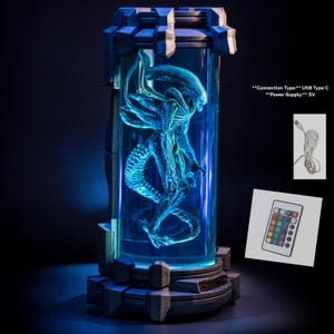 Custom Xeno.morph Lamp, Ali.en Epoxy Lamp, Custom Anime Night Light, Table Lamp, epoxy Xen.omo.rph figure, father&#39;s day Gifts For Him