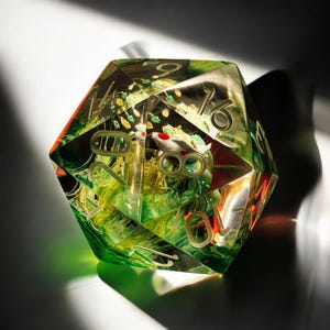Juego de dados de resina de pez koi / Dados DnD hechos a mano / Dados de rol personalizados / Regalo de dados de estilo japonés / Lindo juego de dados para mazmorras y dragones