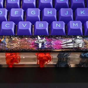 Galaxy Artisan Keycap – Handmade Resin Space Keycap for Cherry MX Mechanical Keyboard – Cosmic Universe Desk Accessory,Custom resin keycap