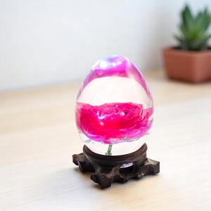 Rose Flower Lamp – Handmade Resin Rose Night Light – Romantic Home Decor – LED Rose Light Gift for Her – Floral Mood Lamp