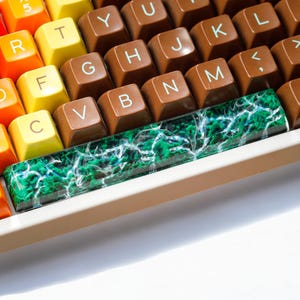 Keycaps Mystical Forest Artisan,Custom Artisan keycaps, Keycaps anime cute,green keycaps, keycaps set,wooden keycaps,artisan keycap spacebar