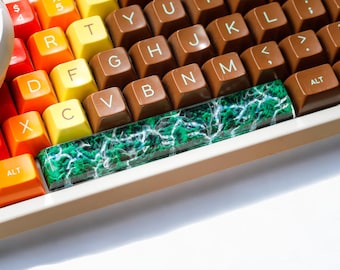 Keycaps Mystical Forest Artisan,Custom Artisan keycaps, Keycaps anime cute,green keycaps, keycaps set,wooden keycaps,artisan keycap spacebar