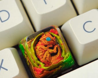 Dinosaur Artisan Keycap – Handmade Resin Dino Keycap – Custom SA Profile Key – Cute Dino Keycap for Mechanical Keyboard – Gift for Gamers