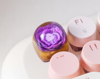 Purple Cabbage Keycap – Handmade Artisan Keycap, Cute Food-Themed Resin Keycap for Mechanical Keyboard, Unique Gift for Gamers