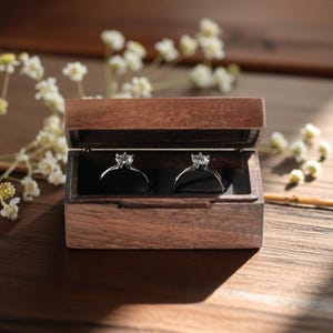 Handmade Wooden Ring Box – Personalized Engraved Gemstone Ring Box, Rustic Ring Box, Wooden Engagement Ring Box, Proposal Box,gift for her